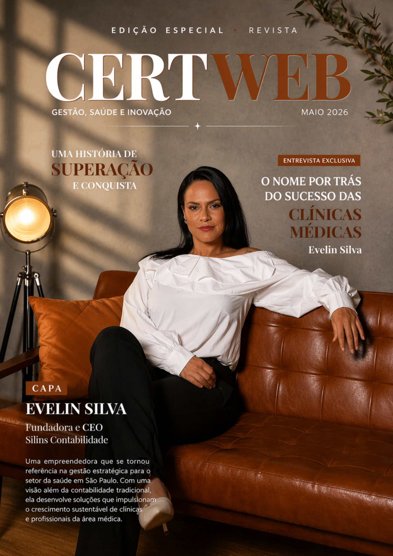 Capa da revista Certweb com Evelin Silva