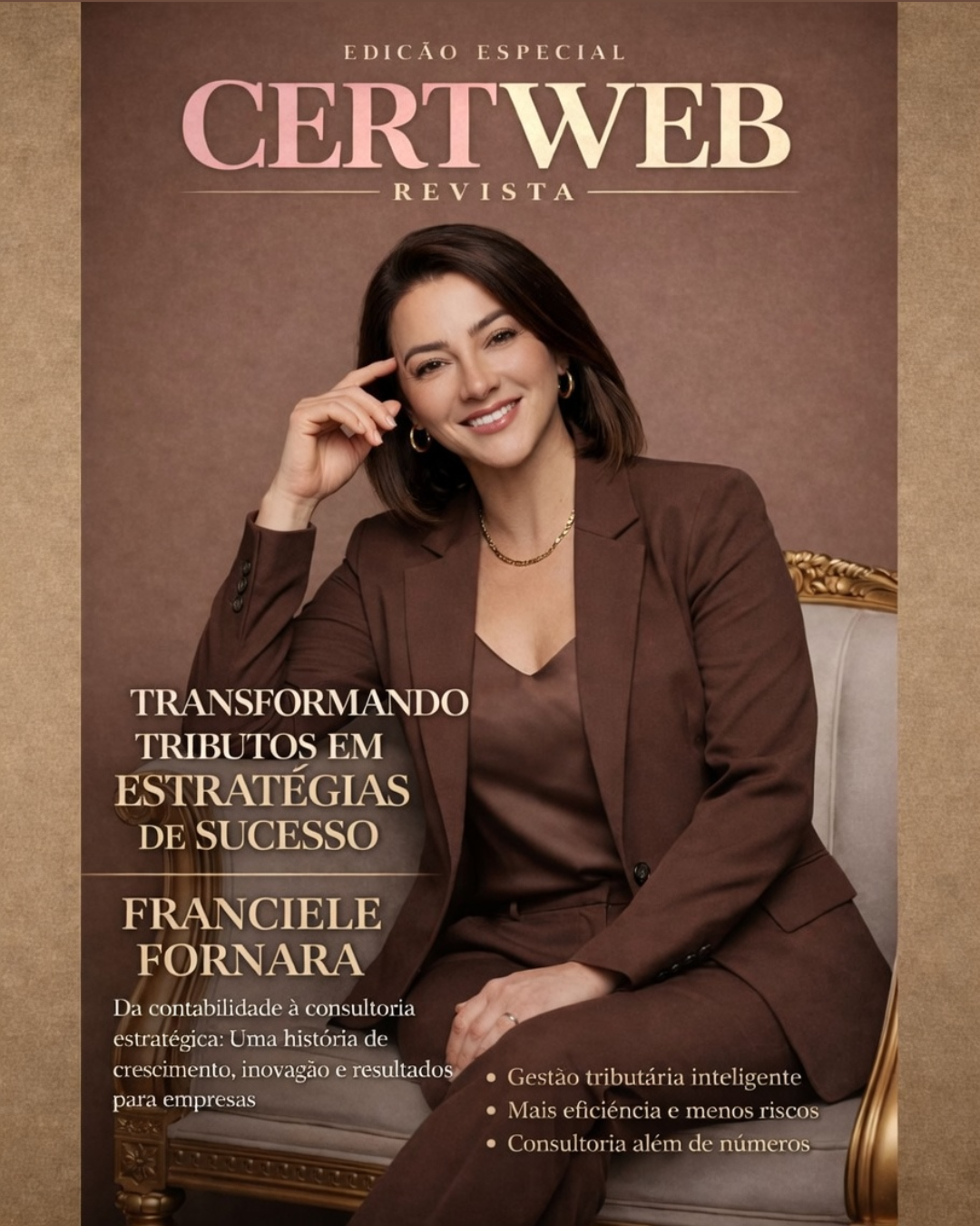 Capa da revista Certweb com Franciele Fornara