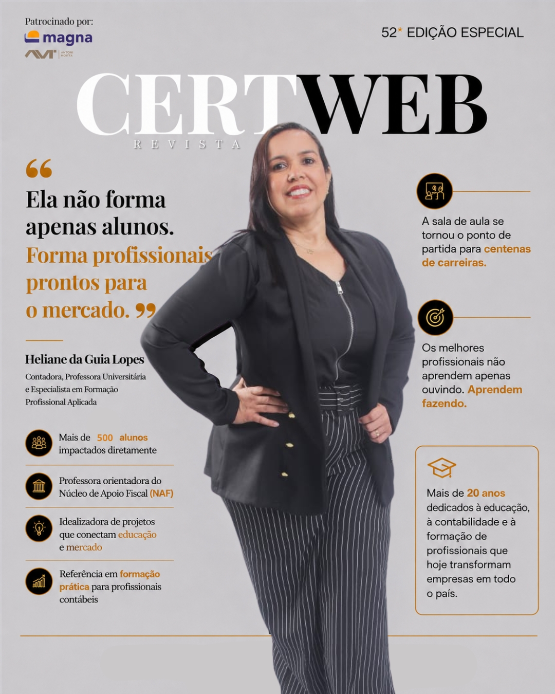 Capa da revista Certweb com Heliane da Guia Lopes