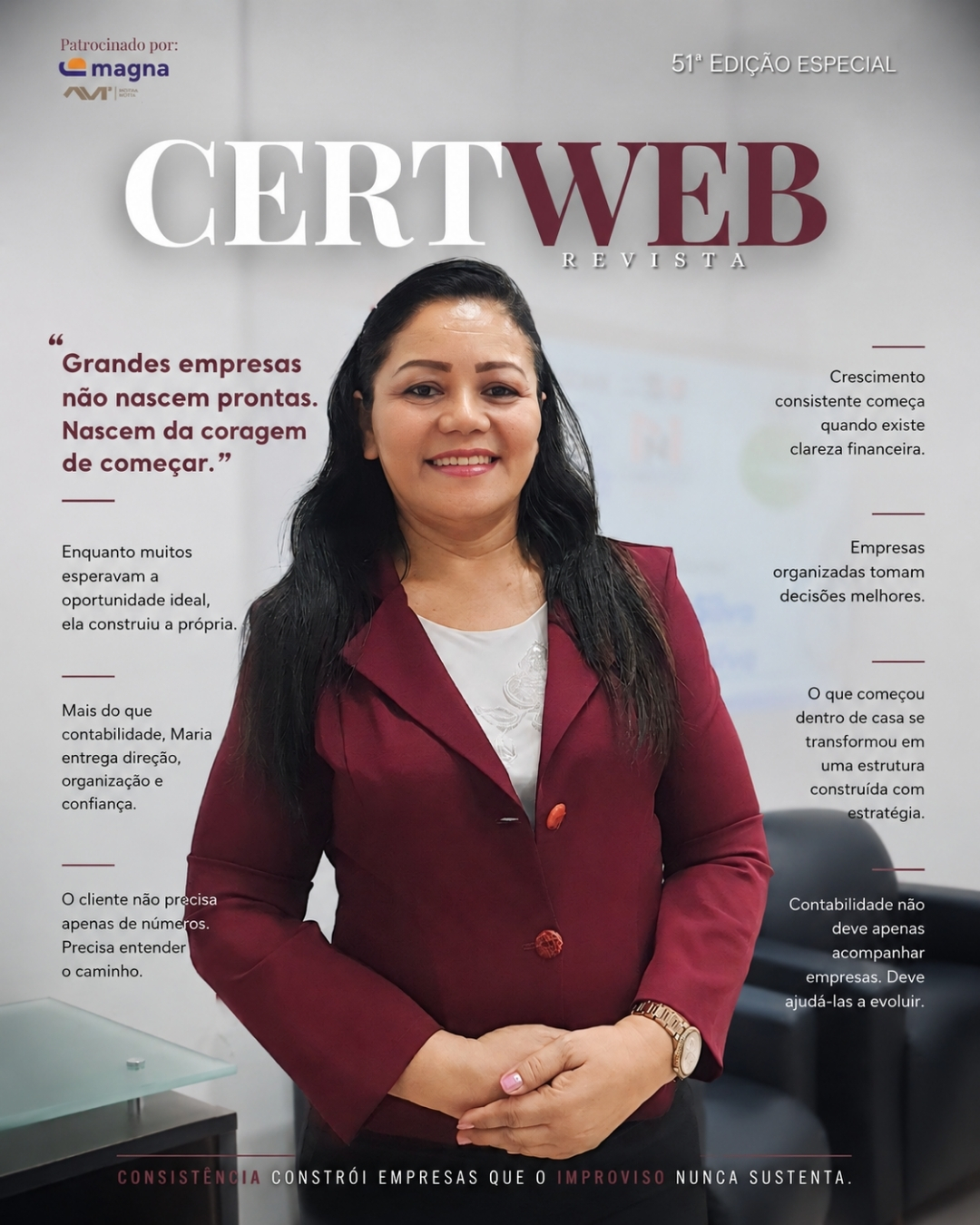 Capa da revista Certweb com Maria Nazaré