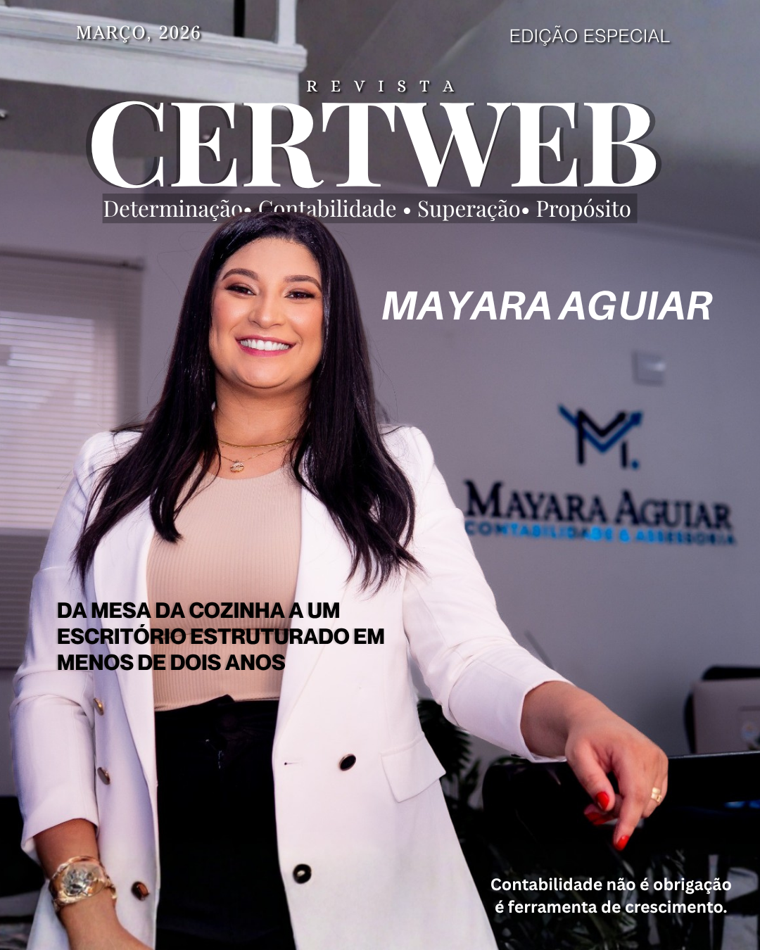 Capa da revista Certweb com Mayara Aguiar