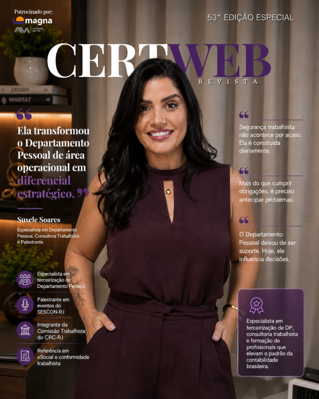 Capa da revista Certweb com Susele Soares